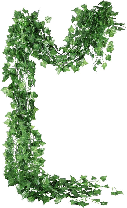 40 Ft Artificial Ivy Silk Vines Fake Hanging Plants High Simulation Garlands Greenery Chain for Home Wedding Wall Party Decoration, Pack of 5