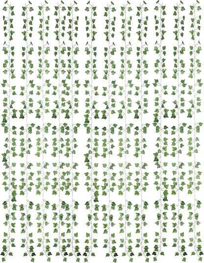 40 Ft Artificial Ivy Silk Vines Fake Hanging Plants High Simulation Garlands Greenery Chain for Home Wedding Wall Party Decoration, Pack of 5