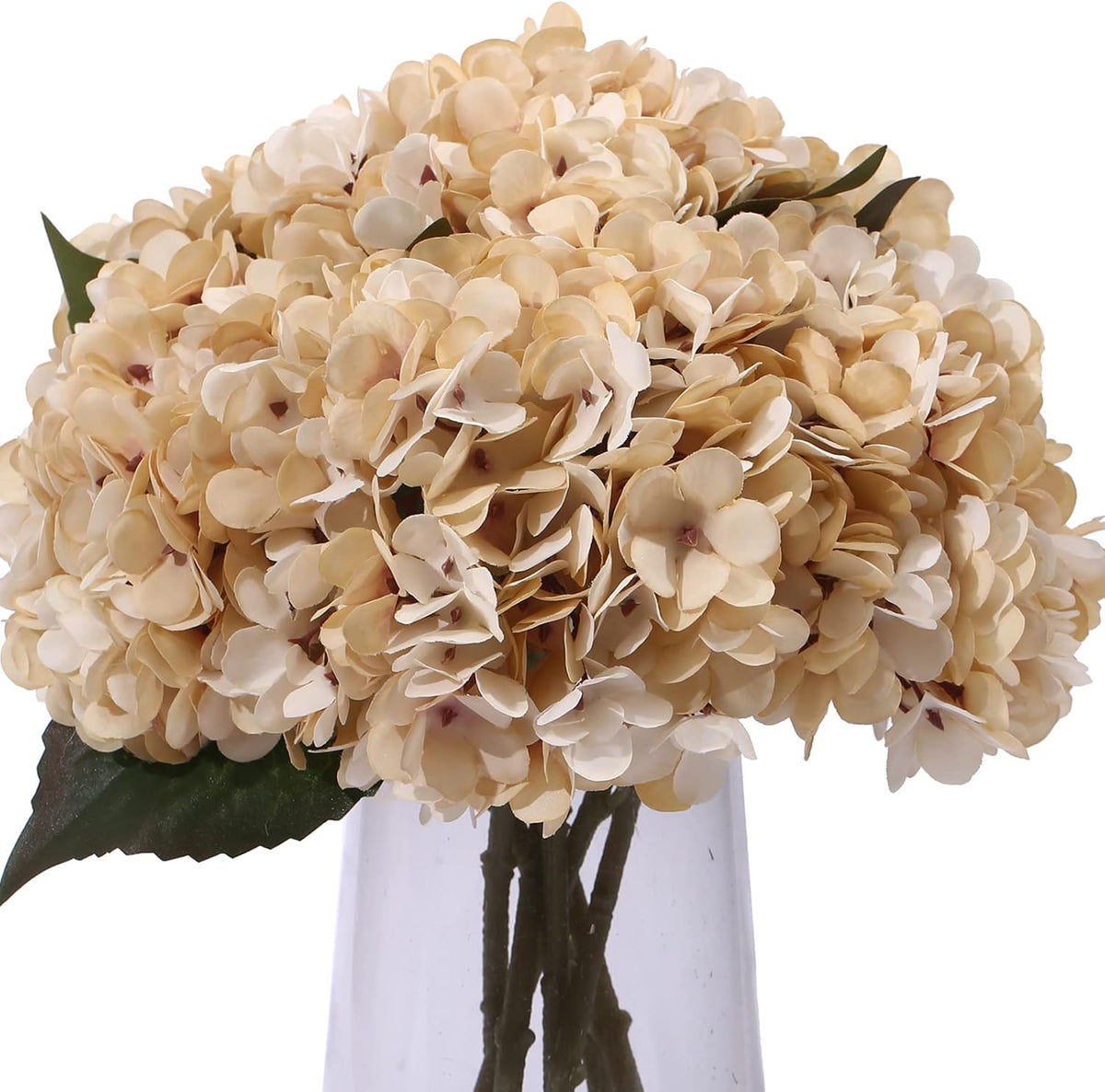 Kimura's Cabin 6pcs Artificial Silk Hydrangea Flowers Vintage Fake Bouquets Faux Hydrangeas Flower with Stems for Wedding Party Autumn Farmhouse Home Table Core Decoration (Deep Lake Blue)