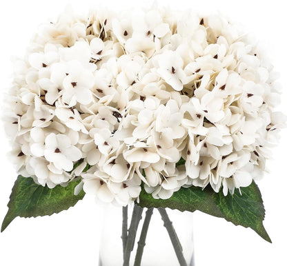 Kimura's Cabin 6pcs Artificial Silk Hydrangea Flowers Vintage Fake Bouquets Faux Hydrangeas Flower with Stems for Wedding Party Autumn Farmhouse Home Table Core Decoration (Deep Lake Blue)