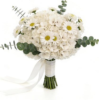 Kimura's Cabin 6pcs Artificial Silk Hydrangea Flowers Vintage Fake Bouquets Faux Hydrangeas Flower with Stems for Wedding Party Autumn Farmhouse Home Table Core Decoration (Deep Lake Blue)