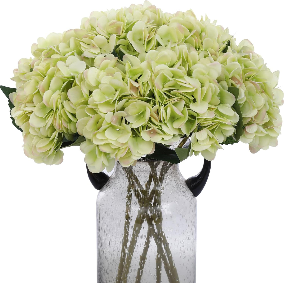 Kimura's Cabin 6pcs Artificial Silk Hydrangea Flowers Vintage Fake Bouquets Faux Hydrangeas Flower with Stems for Wedding Party Autumn Farmhouse Home Table Core Decoration (Deep Lake Blue)