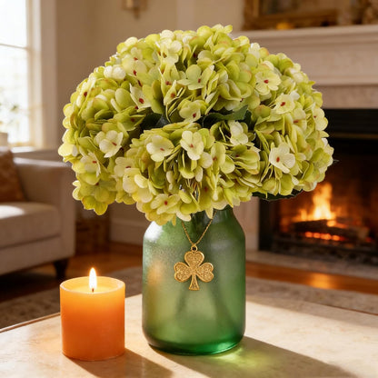 Kimura's Cabin 6pcs Artificial Silk Hydrangea Flowers Vintage Fake Bouquets Faux Hydrangeas Flower with Stems for Wedding Party Autumn Farmhouse Home Table Core Decoration (Deep Lake Blue)