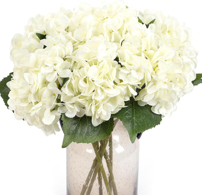 Kimura's Cabin 6pcs Artificial Silk Hydrangea Flowers Vintage Fake Bouquets Faux Hydrangeas Flower with Stems for Wedding Party Autumn Farmhouse Home Table Core Decoration (Deep Lake Blue)
