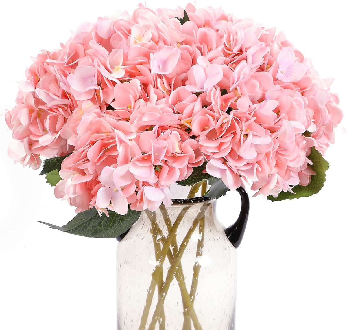 Kimura's Cabin 6pcs Artificial Silk Hydrangea Flowers Vintage Fake Bouquets Faux Hydrangeas Flower with Stems for Wedding Party Autumn Farmhouse Home Table Core Decoration (Deep Lake Blue)