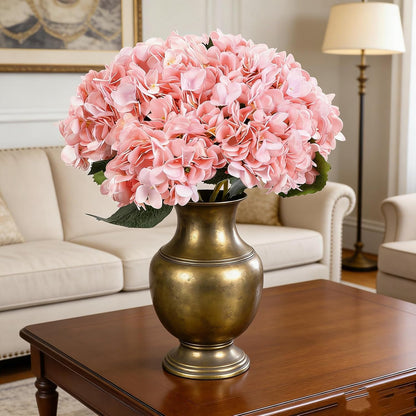 Kimura's Cabin 6pcs Artificial Silk Hydrangea Flowers Vintage Fake Bouquets Faux Hydrangeas Flower with Stems for Wedding Party Autumn Farmhouse Home Table Core Decoration (Deep Lake Blue)