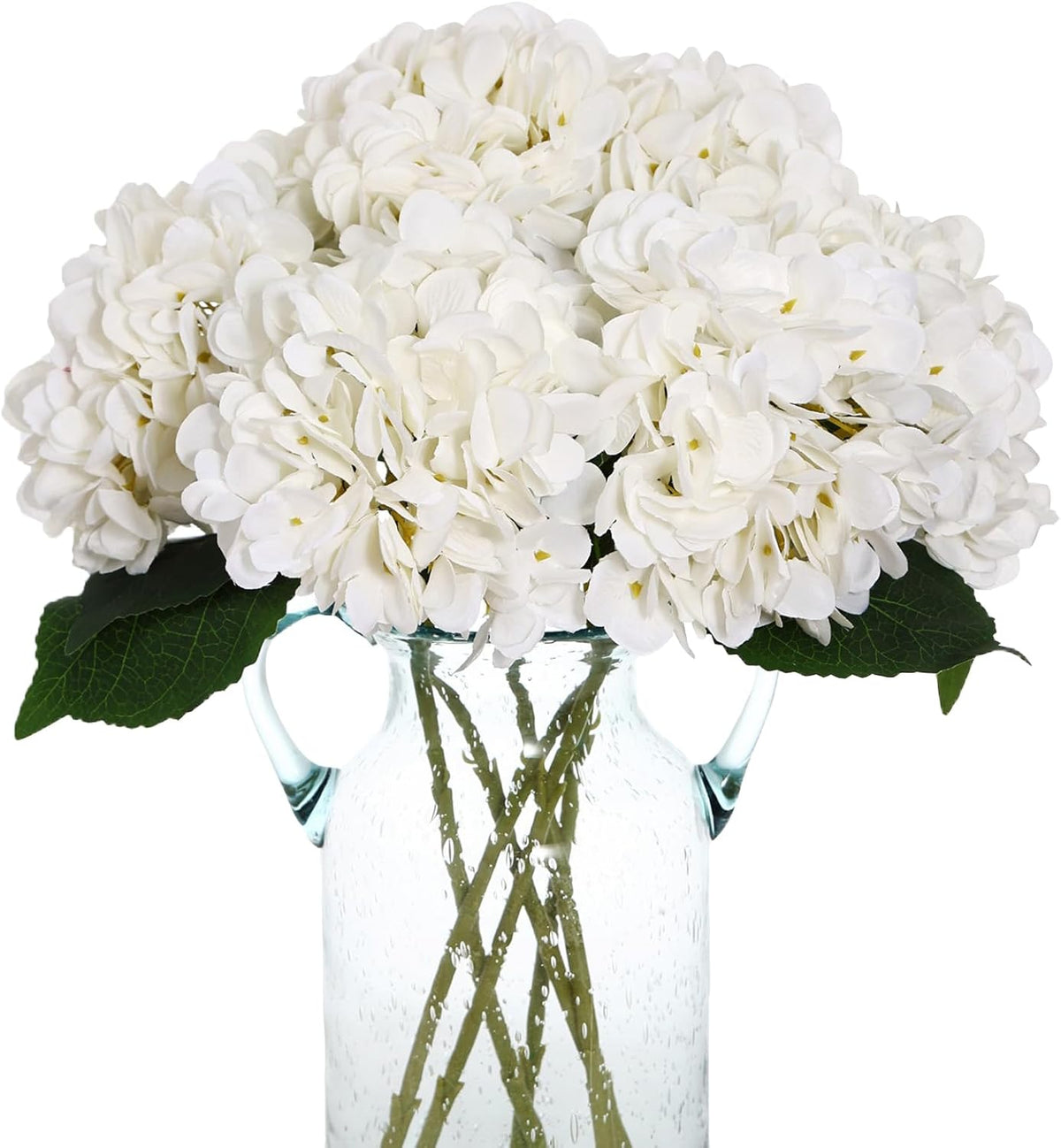 Kimura's Cabin 6pcs Artificial Silk Hydrangea Flowers Vintage Fake Bouquets Faux Hydrangeas Flower with Stems for Wedding Party Autumn Farmhouse Home Table Core Decoration (Deep Lake Blue)