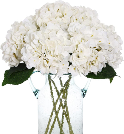 Kimura's Cabin 6pcs Artificial Silk Hydrangea Flowers Vintage Fake Bouquets Faux Hydrangeas Flower with Stems for Wedding Party Autumn Farmhouse Home Table Core Decoration (Deep Lake Blue)