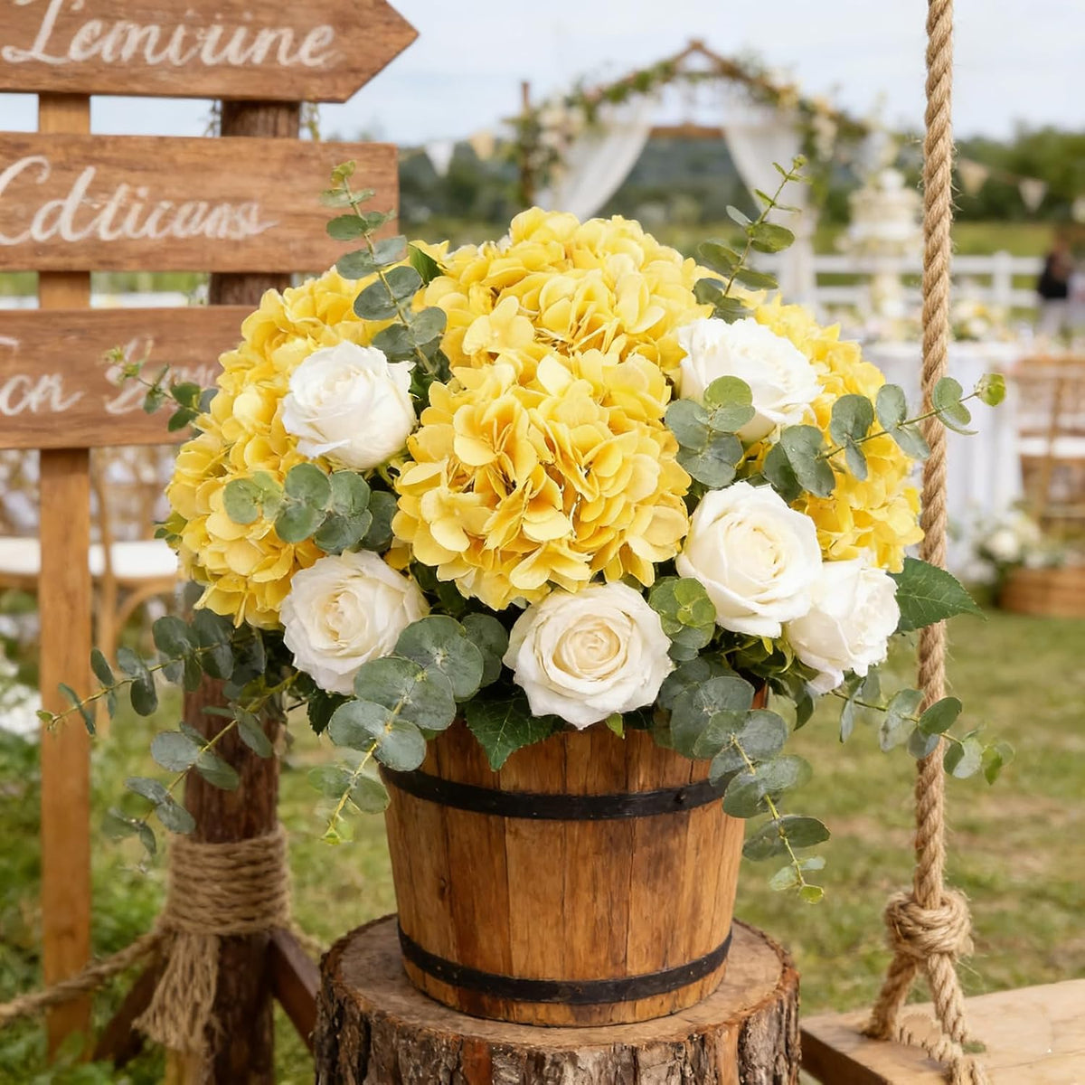 Kimura's Cabin 6pcs Artificial Silk Hydrangea Flowers Vintage Fake Bouquets Faux Hydrangeas Flower with Stems for Wedding Party Autumn Farmhouse Home Table Core Decoration (Deep Lake Blue)
