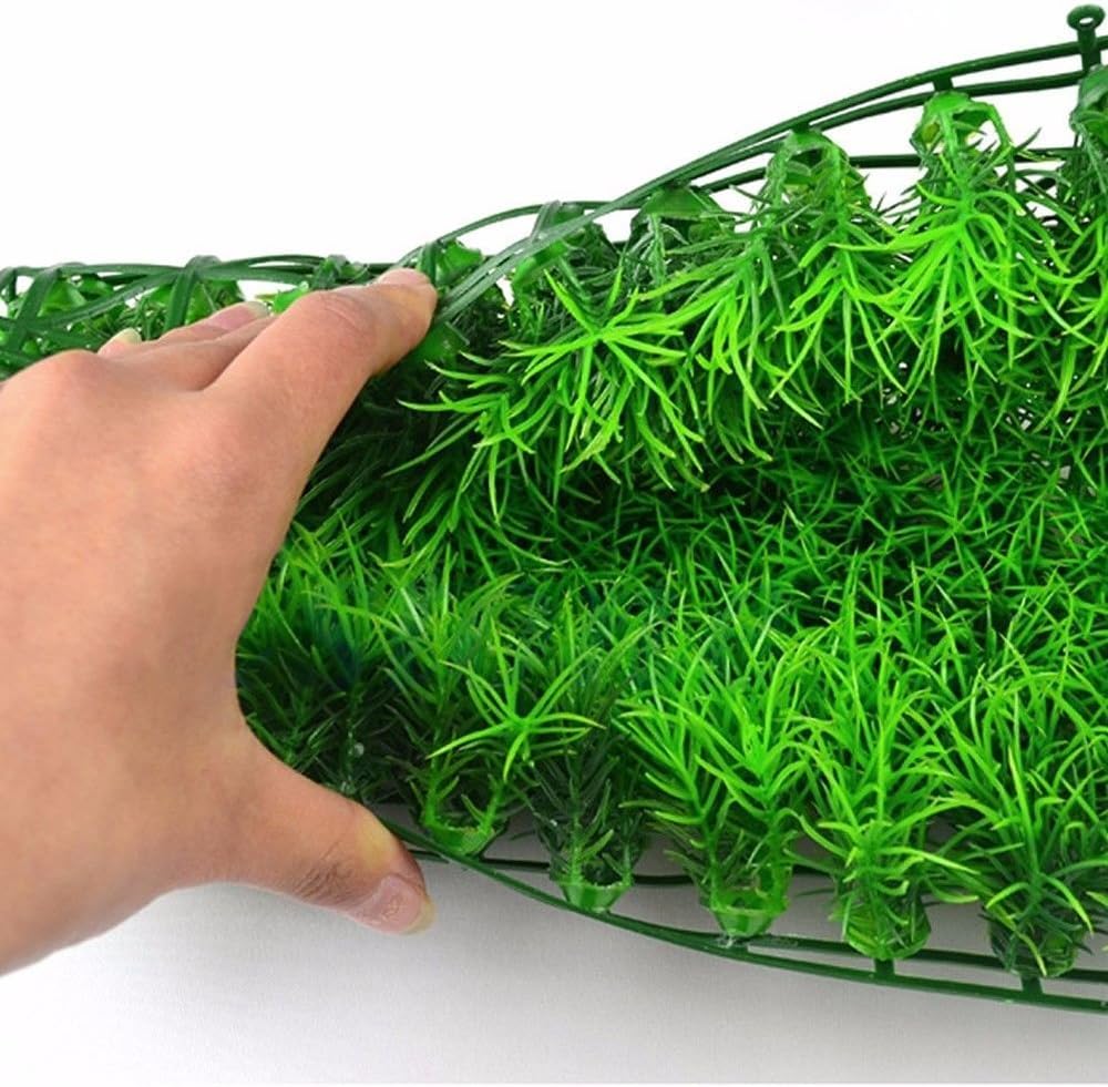 Aquarium Decor Fish Tank Decoration Ornament Artificial Plastic Plant Green (10" x 10" Mat)