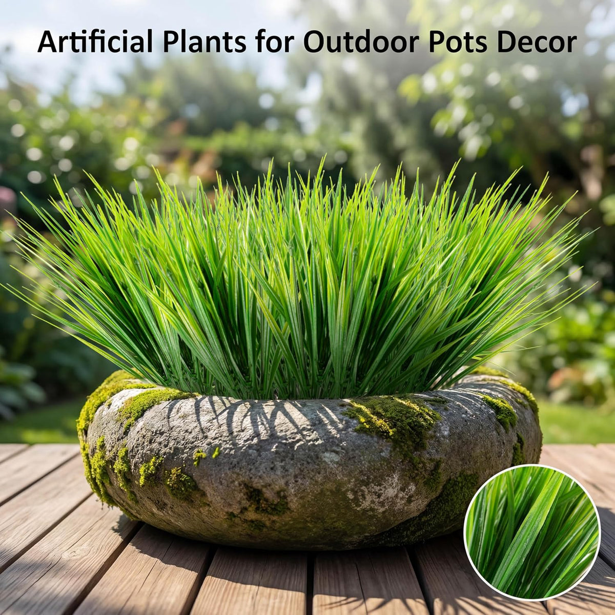 MAQIHAN 10PCS Artificial Grass Plants - Faux Wheat Greenery Outdoor Decor