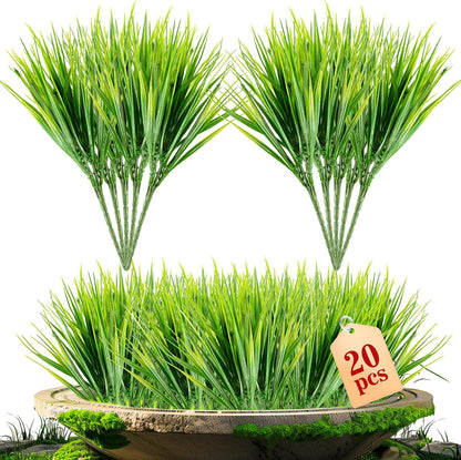 MAQIHAN 10PCS Artificial Grass Plants - Faux Wheat Greenery Outdoor Decor