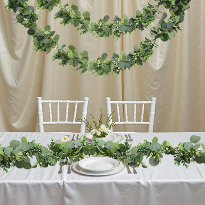 Spring Summer Lavender Purple Garland, 6Ft Lavender Artificial Green Garland, Fake Silver LavenderLeaves Vines for Wedding Mantle Party Arch Porch Stair Table Door Home Decor (Light Purple)