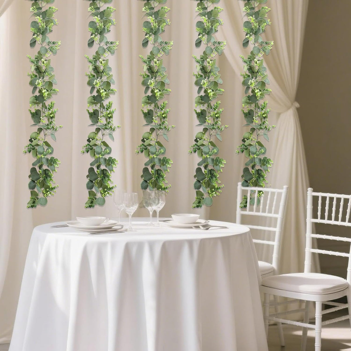 Spring Summer Lavender Purple Garland, 6Ft Lavender Artificial Green Garland, Fake Silver LavenderLeaves Vines for Wedding Mantle Party Arch Porch Stair Table Door Home Decor (Light Purple)