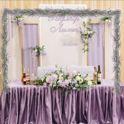 Spring Summer Lavender Purple Garland, 6Ft Lavender Artificial Green Garland, Fake Silver LavenderLeaves Vines for Wedding Mantle Party Arch Porch Stair Table Door Home Decor (Light Purple)