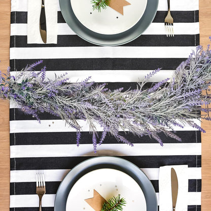 Spring Summer Lavender Purple Garland, 6Ft Lavender Artificial Green Garland, Fake Silver LavenderLeaves Vines for Wedding Mantle Party Arch Porch Stair Table Door Home Decor (Light Purple)