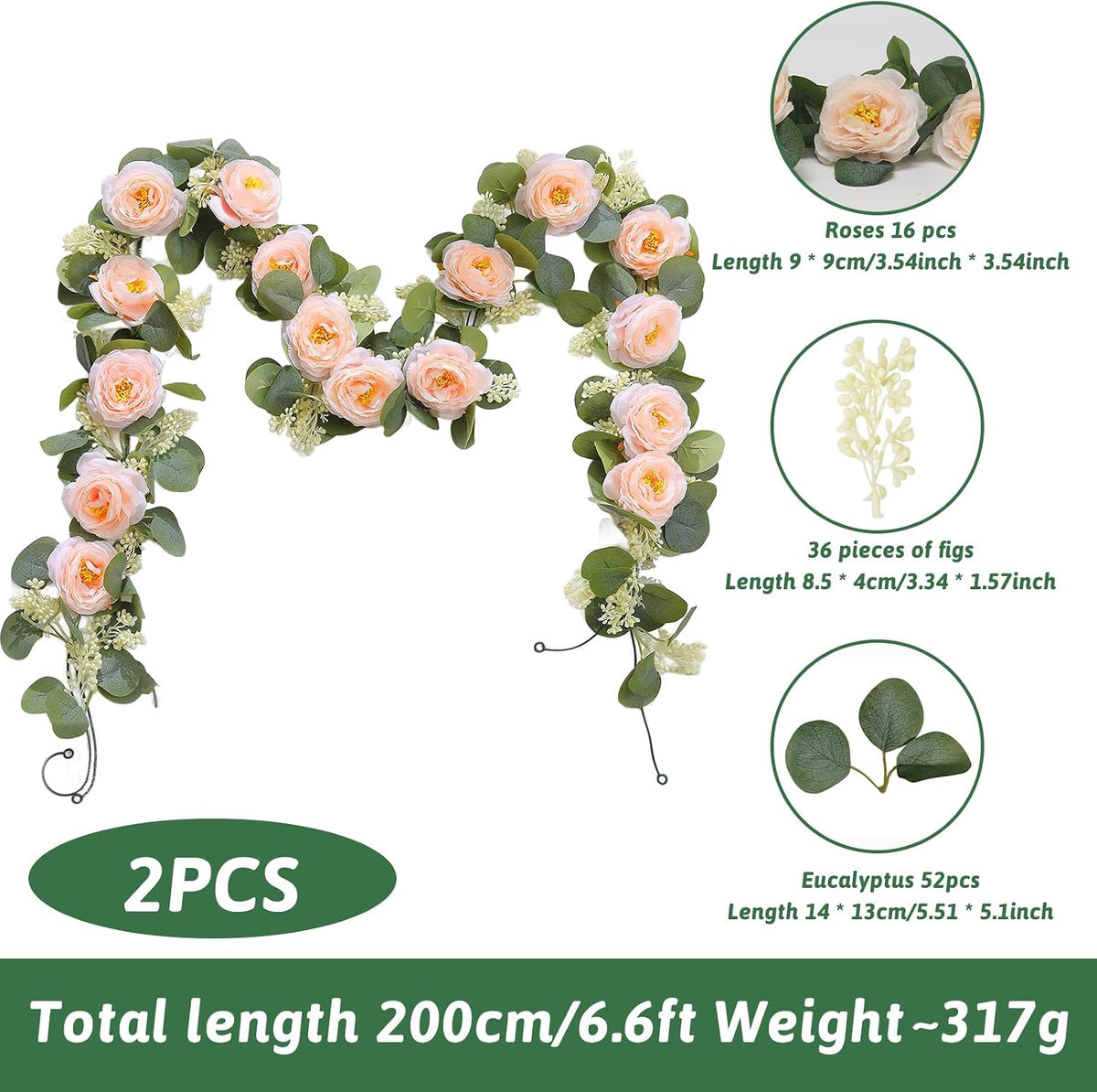 Spring Summer Lavender Purple Garland, 6Ft Lavender Artificial Green Garland, Fake Silver LavenderLeaves Vines for Wedding Mantle Party Arch Porch Stair Table Door Home Decor (Light Purple)