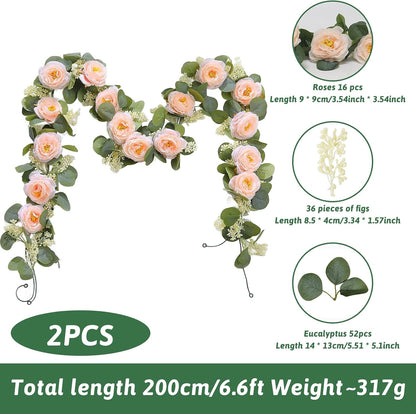 Spring Summer Lavender Purple Garland, 6Ft Lavender Artificial Green Garland, Fake Silver LavenderLeaves Vines for Wedding Mantle Party Arch Porch Stair Table Door Home Decor (Light Purple)