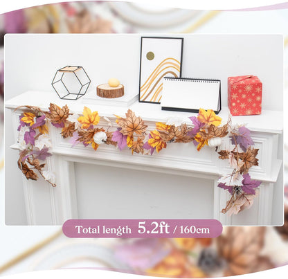 Spring Summer Lavender Purple Garland, 6Ft Lavender Artificial Green Garland, Fake Silver LavenderLeaves Vines for Wedding Mantle Party Arch Porch Stair Table Door Home Decor (Light Purple)