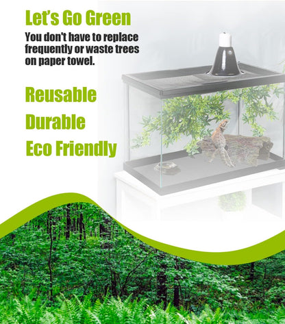 Bearded Dragon Tank Accessories, Reptile Substrate Floor, Leopard Gecko Tank Liner Mat for 40 Gallon, 20 Gallon, 50 Gallon,75 Gallon Lizard Tank, Black