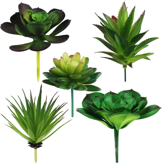 5 Pcs Artificial Succulents Set, Realistic Fake Succulents Unpotted