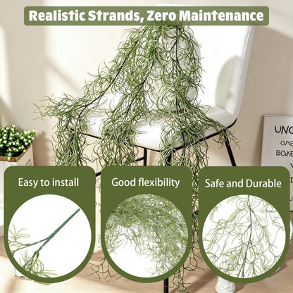 BESTOYARD 36-Inch Realistic Artificial Spanish Moss, Large Faux Hanging Plant Vine for Indoor Home Decor, Terrarium, Wreath & DIY Crafts