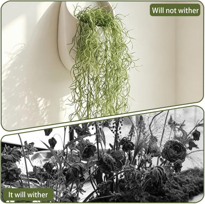 BESTOYARD 36-Inch Realistic Artificial Spanish Moss, Large Faux Hanging Plant Vine for Indoor Home Decor, Terrarium, Wreath & DIY Crafts