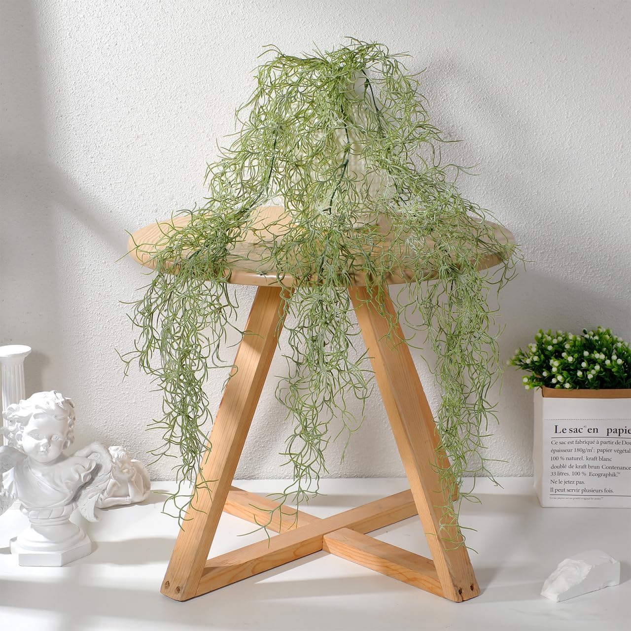BESTOYARD 36-Inch Realistic Artificial Spanish Moss, Large Faux Hanging Plant Vine for Indoor Home Decor, Terrarium, Wreath & DIY Crafts