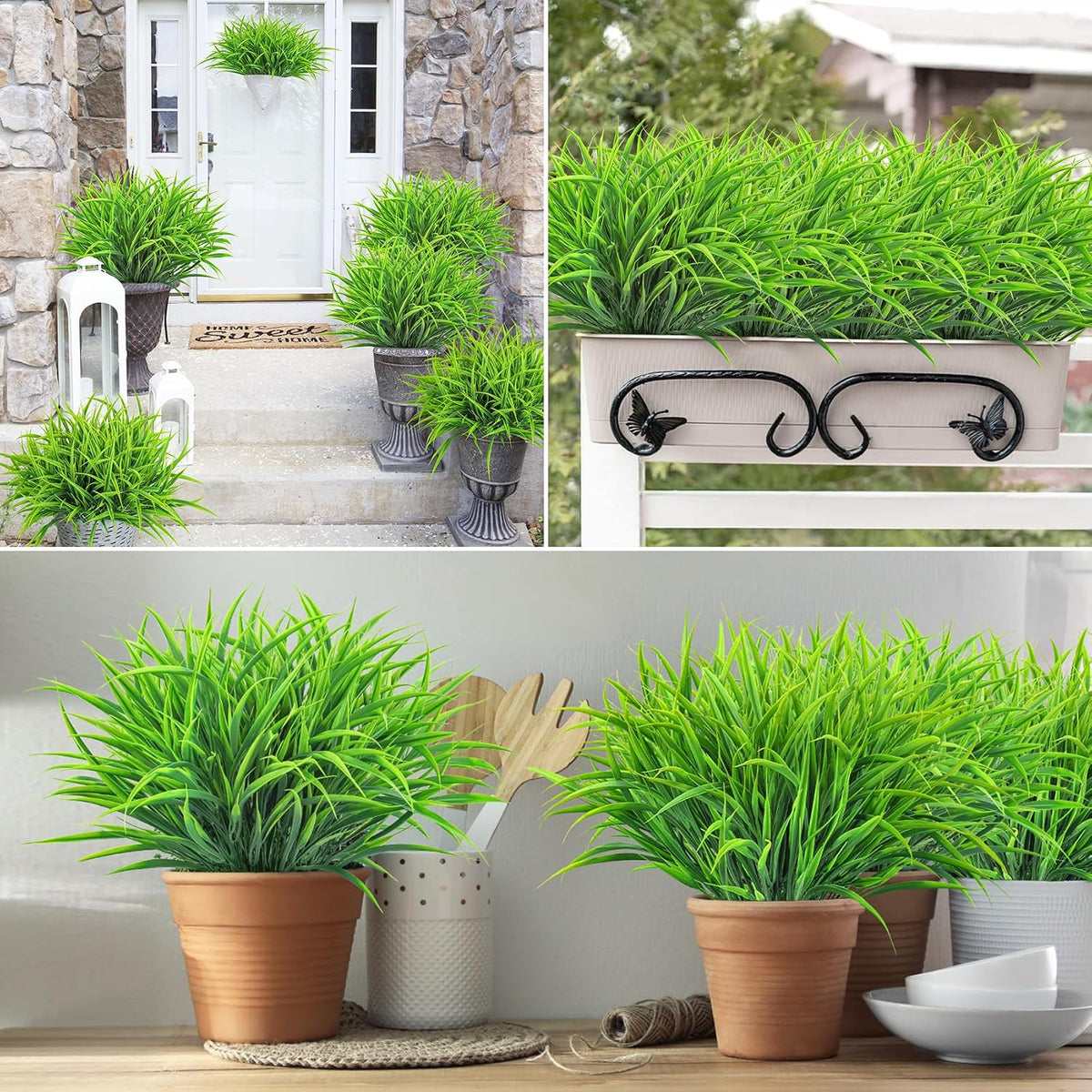 16 Pcs Artificial Plants Outdoor Fake Fall Greenery Stems, Red