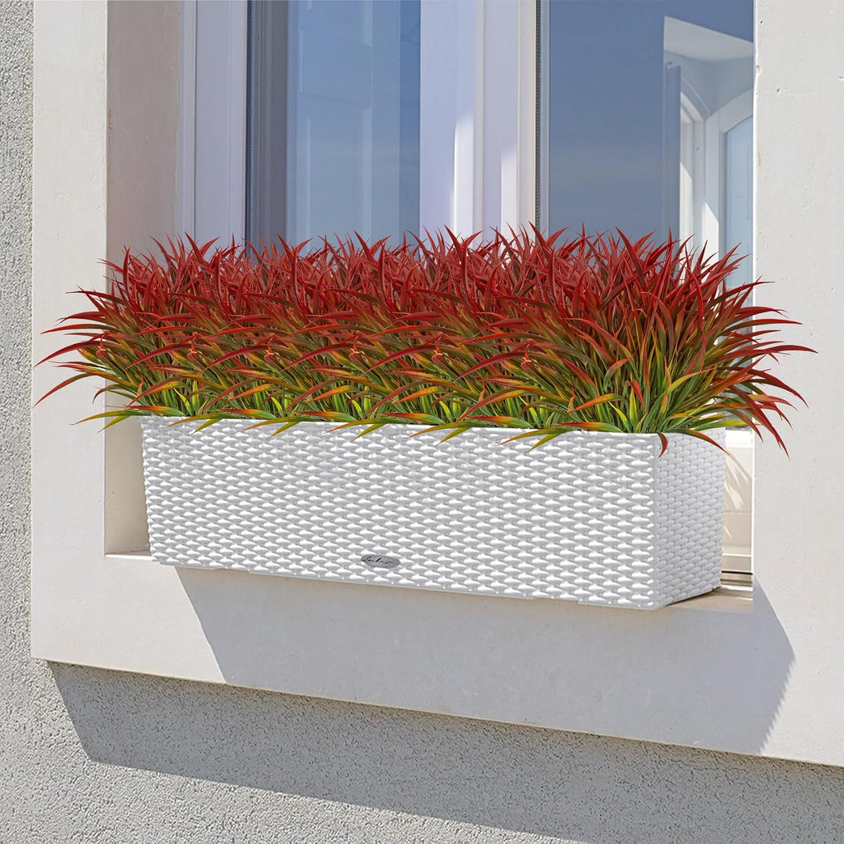 16 Pcs Artificial Plants Outdoor Fake Fall Greenery Stems, Red