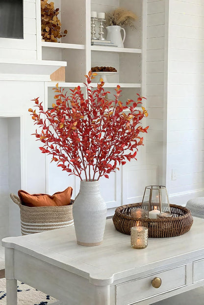 Artificial Camellia Leaf Stems 3PCS Faux Greenery Stems and 32.2” Branches for Vase Fake Leaves Silk Plant for Floor Vase Home Office Wedding Table Centerpiece Indoor Farmhouse Decor