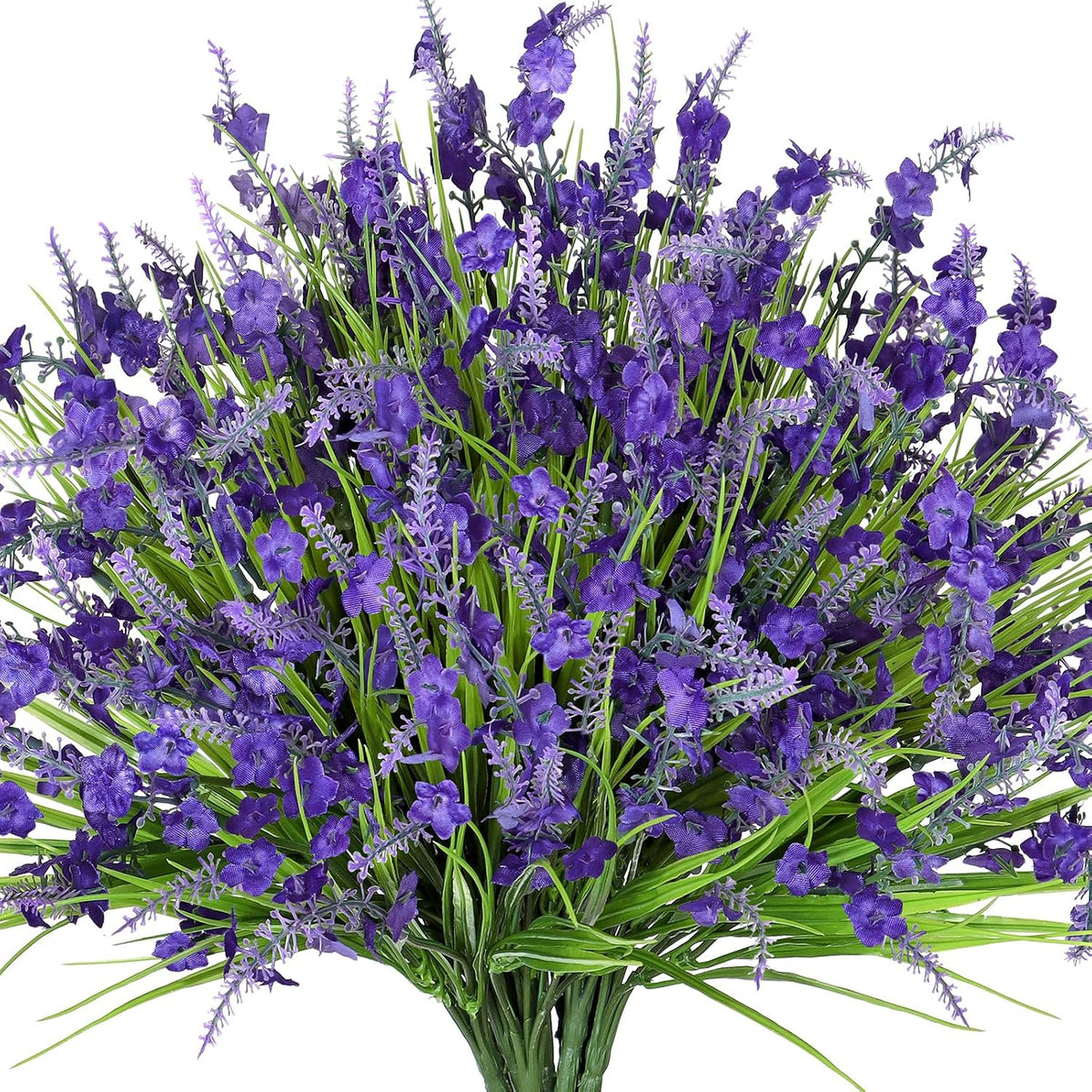12 Bundles Artificial Lavender Flowers for Outdoors UV Resistant