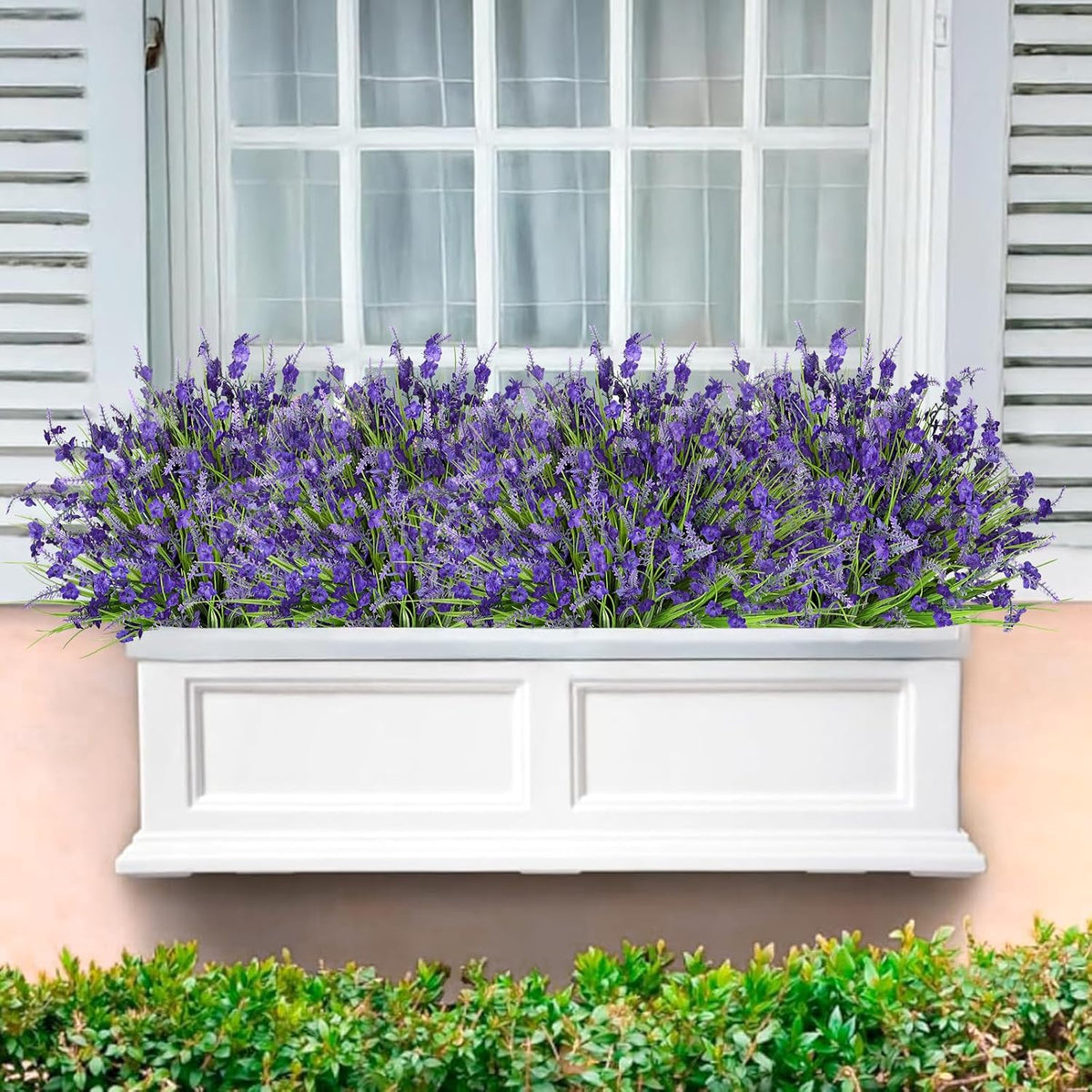 12 Bundles Artificial Lavender Flowers for Outdoors UV Resistant
