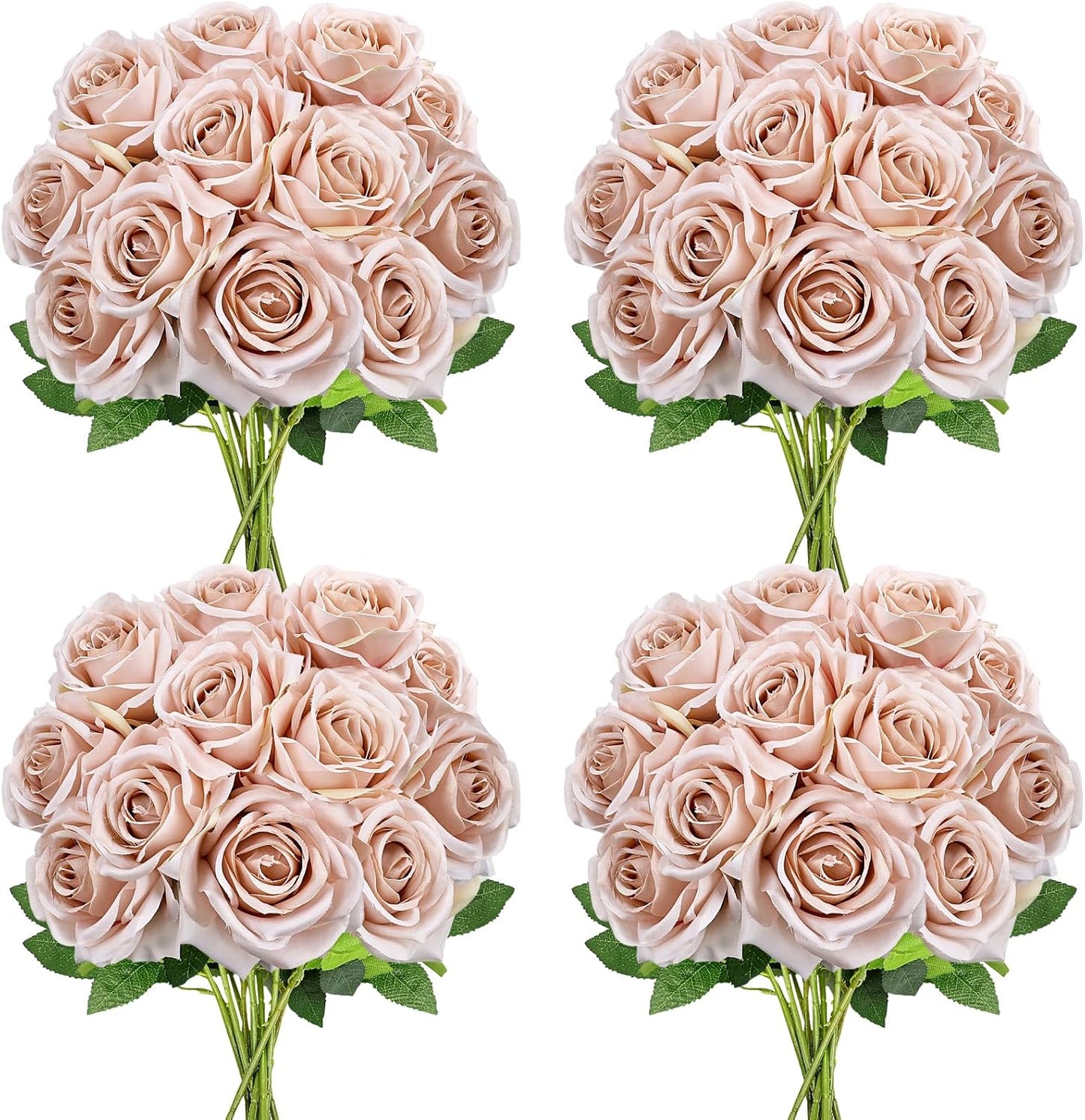 48 PCS Lilac Roses Artificial Flowers - Fake Silk Floral with Long Stems Bulk for Table Centerpieces DIY Bouquet Arrangements Wedding Party Bridal Shower Vase Decorations