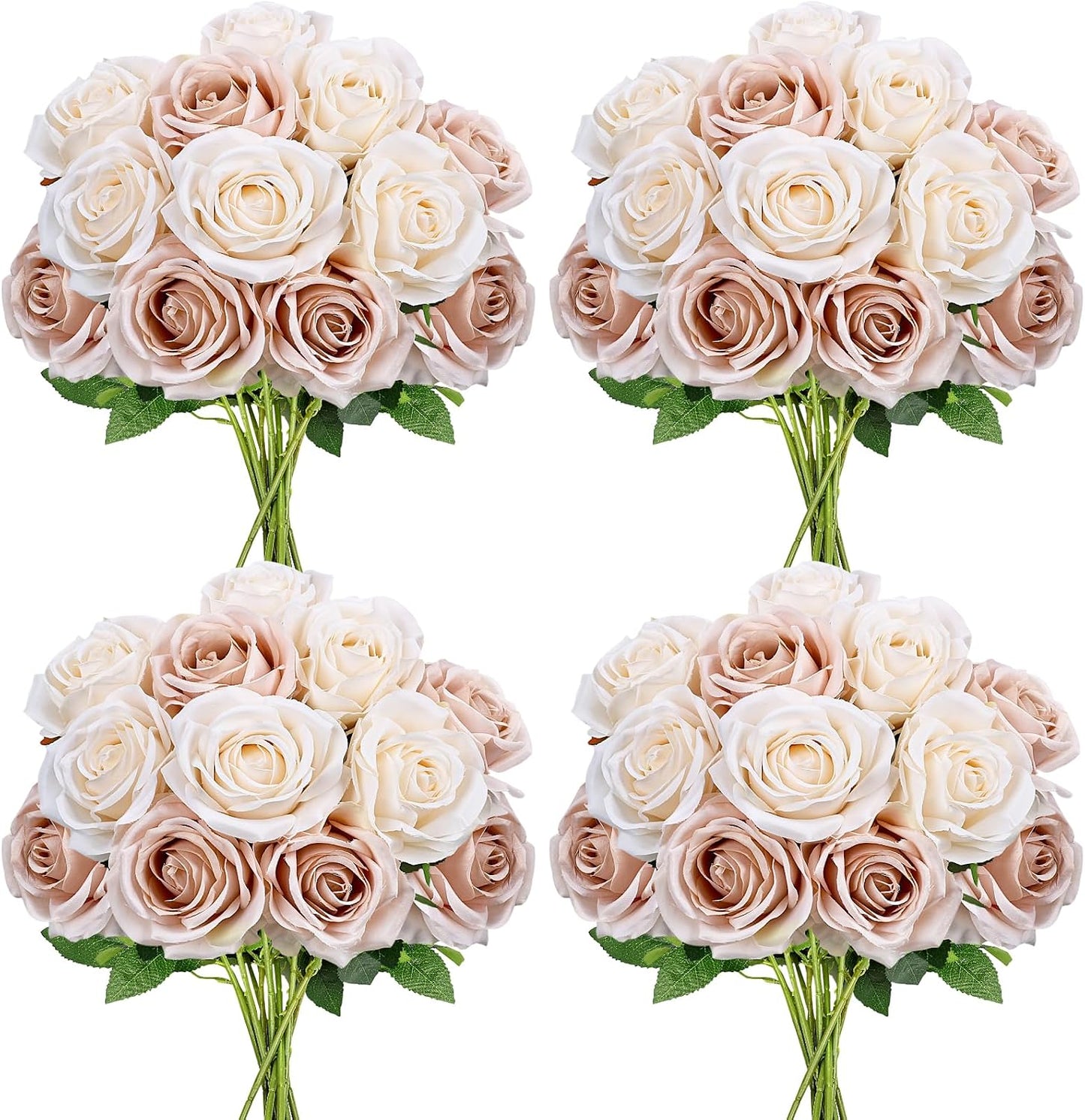 48 PCS Lilac Roses Artificial Flowers - Fake Silk Floral with Long Stems Bulk for Table Centerpieces DIY Bouquet Arrangements Wedding Party Bridal Shower Vase Decorations