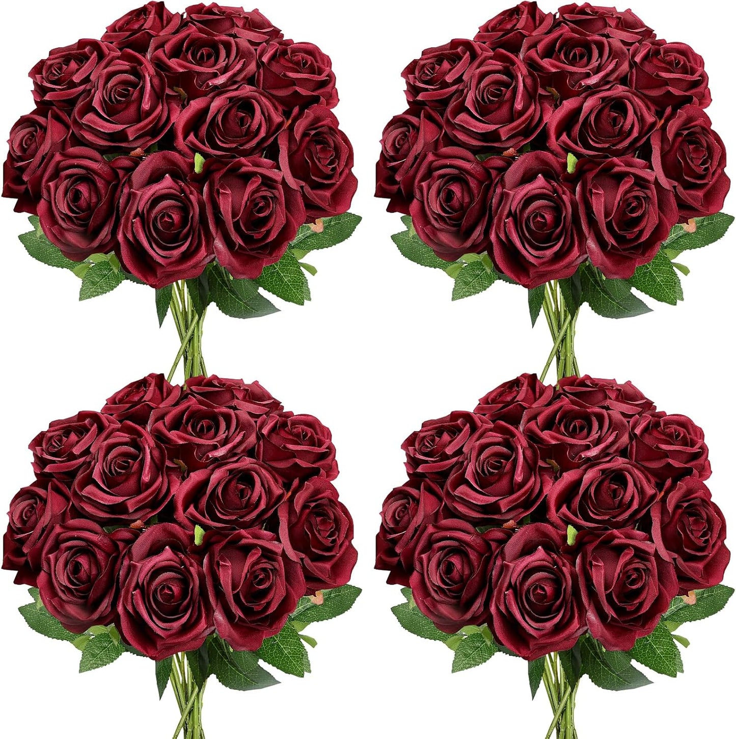 48 PCS Lilac Roses Artificial Flowers - Fake Silk Floral with Long Stems Bulk for Table Centerpieces DIY Bouquet Arrangements Wedding Party Bridal Shower Vase Decorations