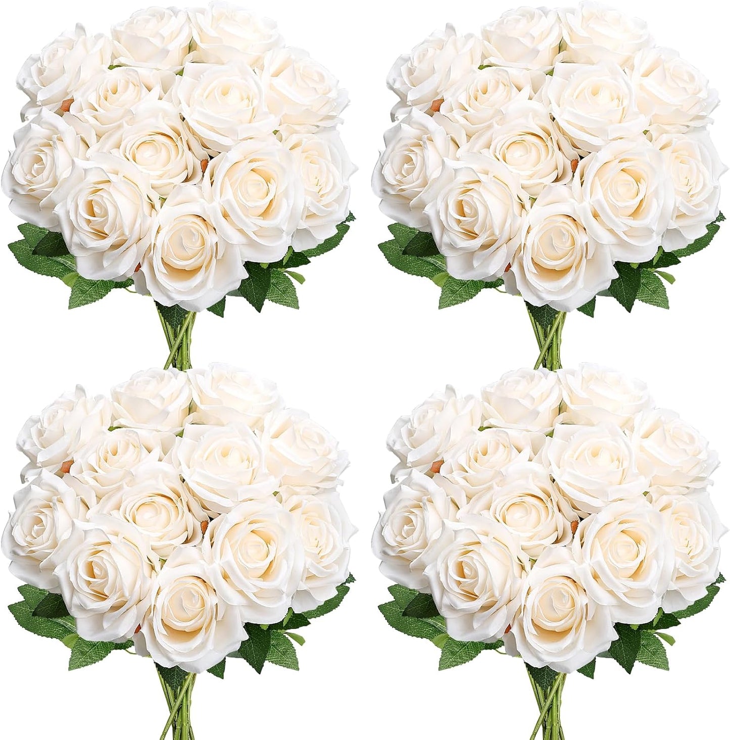 48 PCS Lilac Roses Artificial Flowers - Fake Silk Floral with Long Stems Bulk for Table Centerpieces DIY Bouquet Arrangements Wedding Party Bridal Shower Vase Decorations