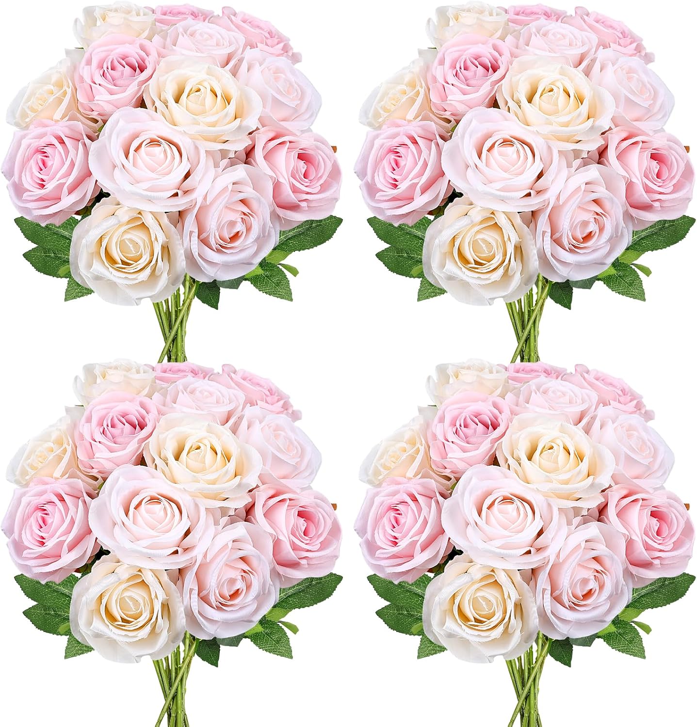 48 PCS Lilac Roses Artificial Flowers - Fake Silk Floral with Long Stems Bulk for Table Centerpieces DIY Bouquet Arrangements Wedding Party Bridal Shower Vase Decorations