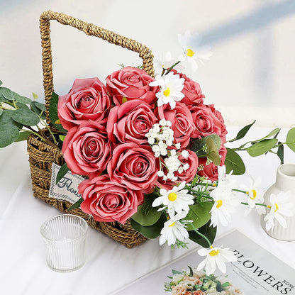 48 PCS Lilac Roses Artificial Flowers - Fake Silk Floral with Long Stems Bulk for Table Centerpieces DIY Bouquet Arrangements Wedding Party Bridal Shower Vase Decorations