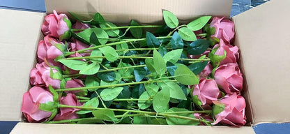 48 PCS Lilac Roses Artificial Flowers - Fake Silk Floral with Long Stems Bulk for Table Centerpieces DIY Bouquet Arrangements Wedding Party Bridal Shower Vase Decorations