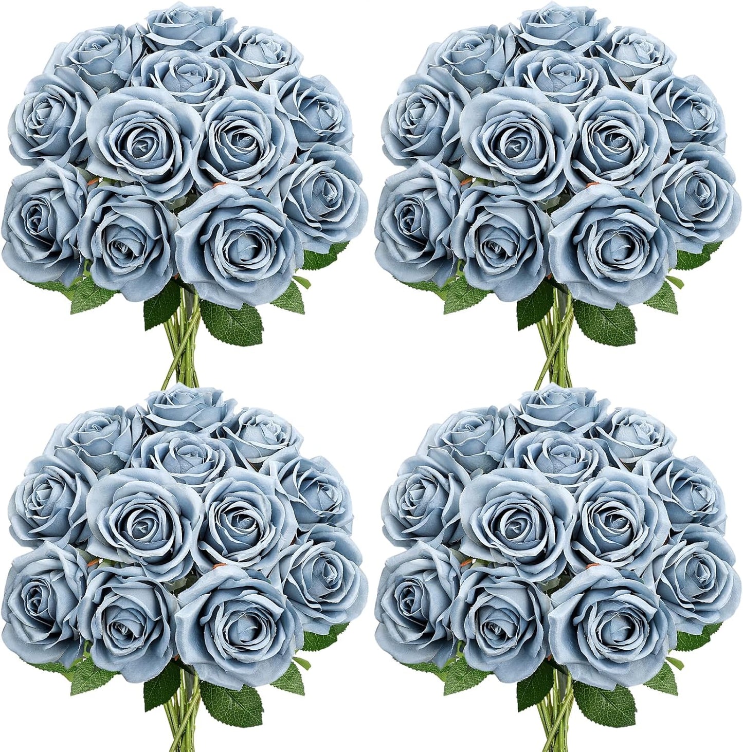 48 PCS Lilac Roses Artificial Flowers - Fake Silk Floral with Long Stems Bulk for Table Centerpieces DIY Bouquet Arrangements Wedding Party Bridal Shower Vase Decorations
