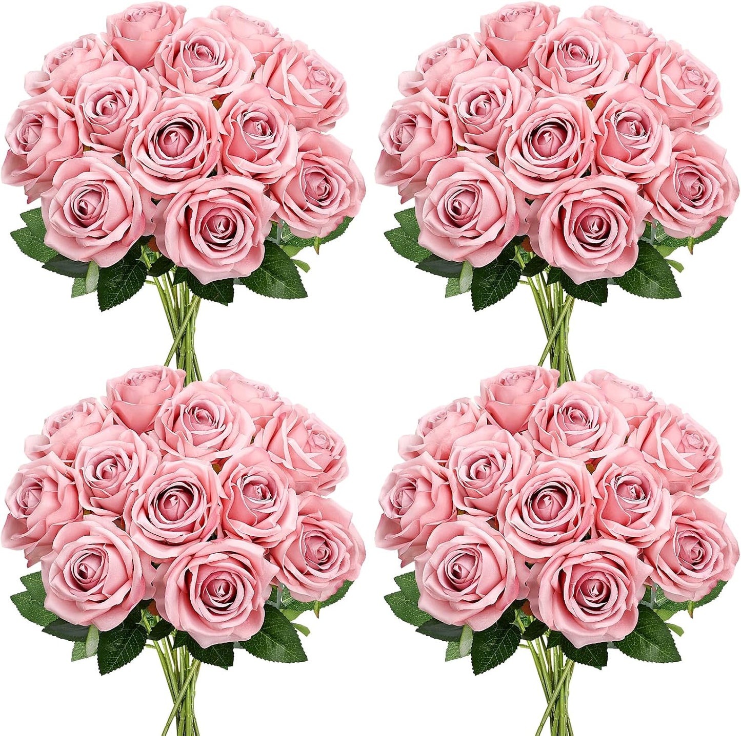 48 PCS Lilac Roses Artificial Flowers - Fake Silk Floral with Long Stems Bulk for Table Centerpieces DIY Bouquet Arrangements Wedding Party Bridal Shower Vase Decorations