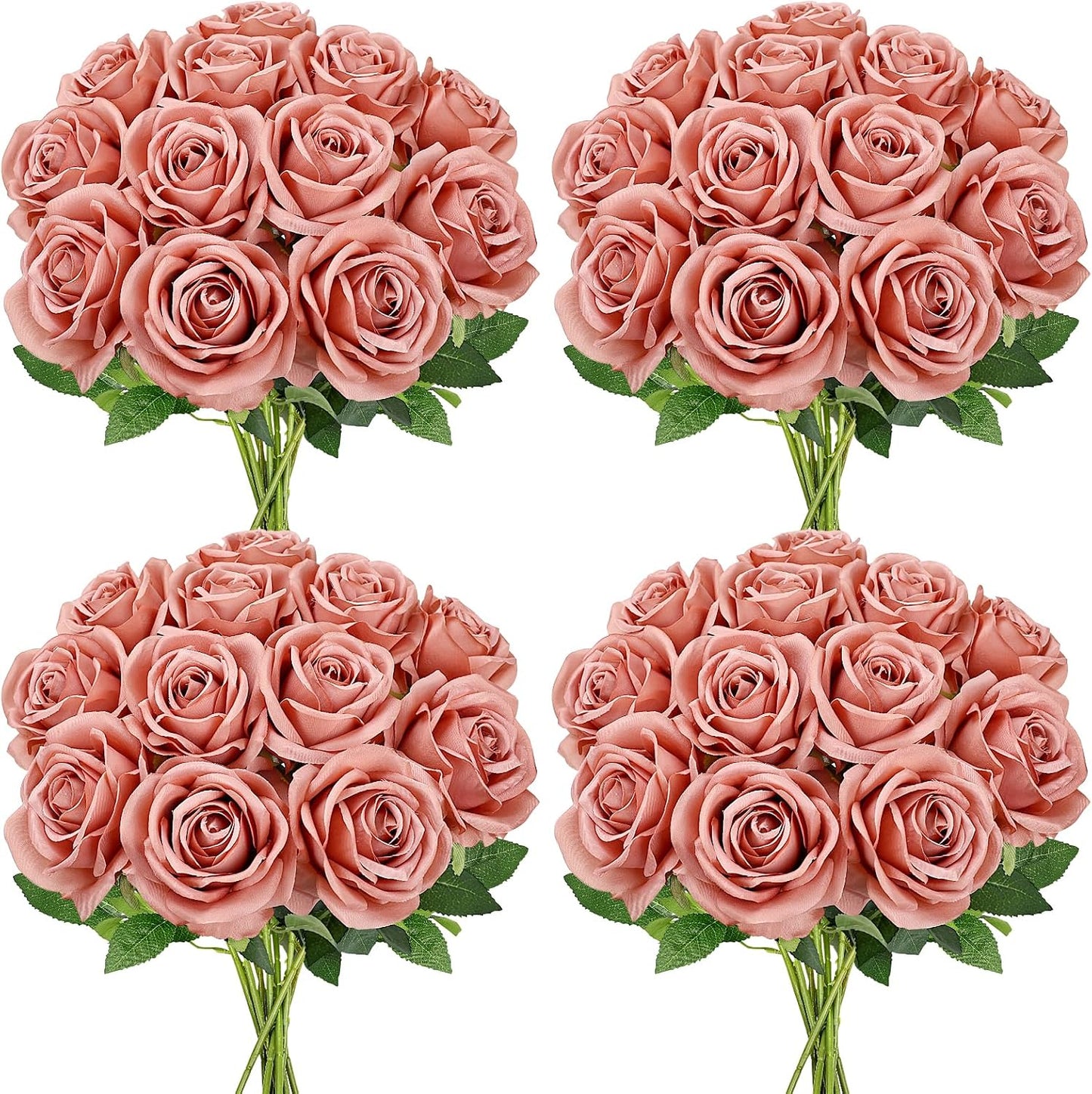 48 PCS Lilac Roses Artificial Flowers - Fake Silk Floral with Long Stems Bulk for Table Centerpieces DIY Bouquet Arrangements Wedding Party Bridal Shower Vase Decorations