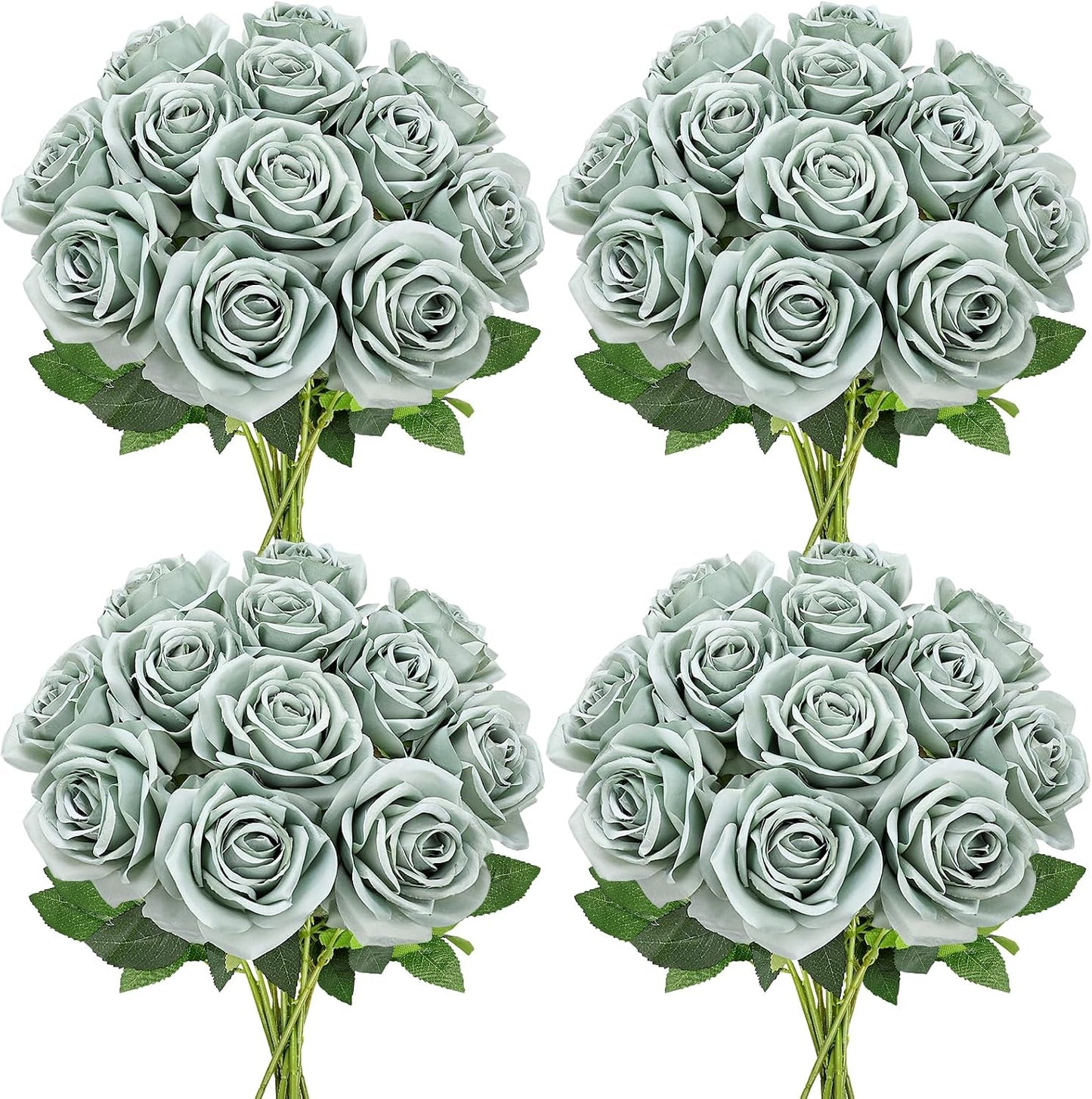 48 PCS Lilac Roses Artificial Flowers - Fake Silk Floral with Long Stems Bulk for Table Centerpieces DIY Bouquet Arrangements Wedding Party Bridal Shower Vase Decorations