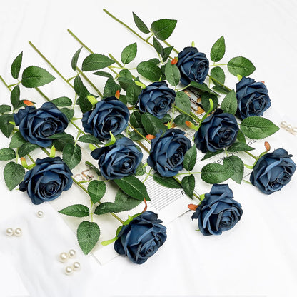 48 PCS Lilac Roses Artificial Flowers - Fake Silk Floral with Long Stems Bulk for Table Centerpieces DIY Bouquet Arrangements Wedding Party Bridal Shower Vase Decorations