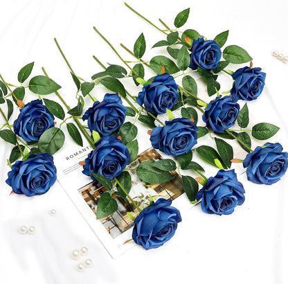48 PCS Lilac Roses Artificial Flowers - Fake Silk Floral with Long Stems Bulk for Table Centerpieces DIY Bouquet Arrangements Wedding Party Bridal Shower Vase Decorations