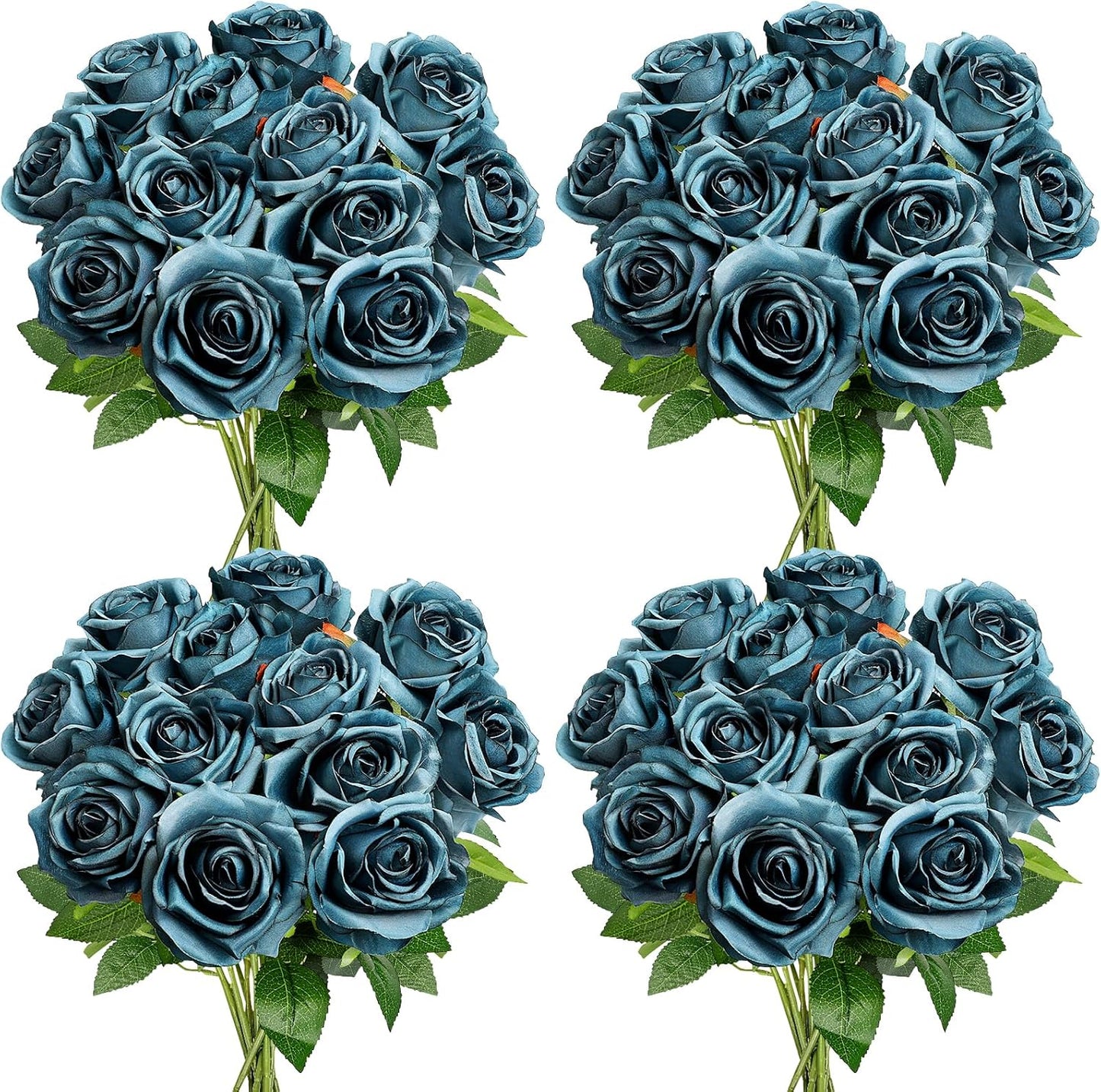48 PCS Lilac Roses Artificial Flowers - Fake Silk Floral with Long Stems Bulk for Table Centerpieces DIY Bouquet Arrangements Wedding Party Bridal Shower Vase Decorations