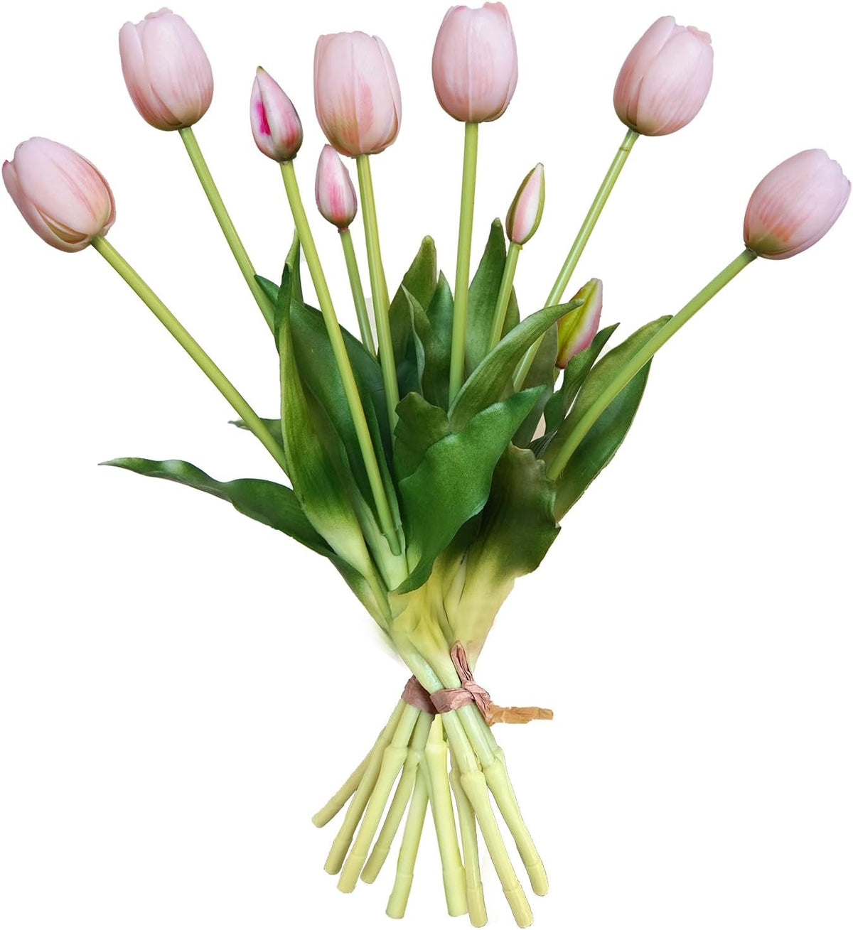 10 Pcs Fake Tulips Tulips Artificial Flowers(Light Pink)