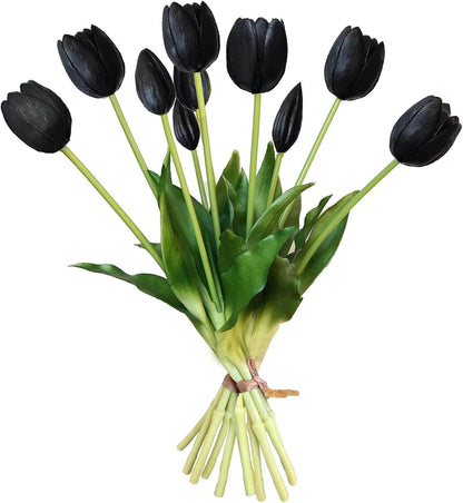 10 Pcs Fake Tulips Tulips Artificial Flowers(Light Pink)