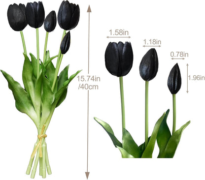 10 Pcs Fake Tulips Tulips Artificial Flowers(Light Pink)